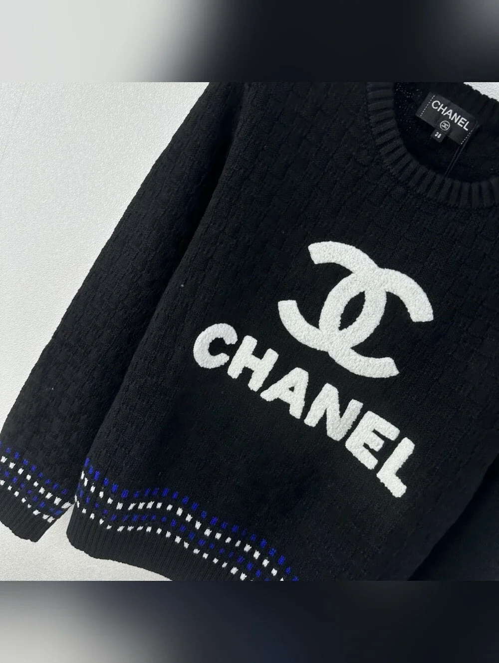 CHANEL Black Crewneck Sweater
